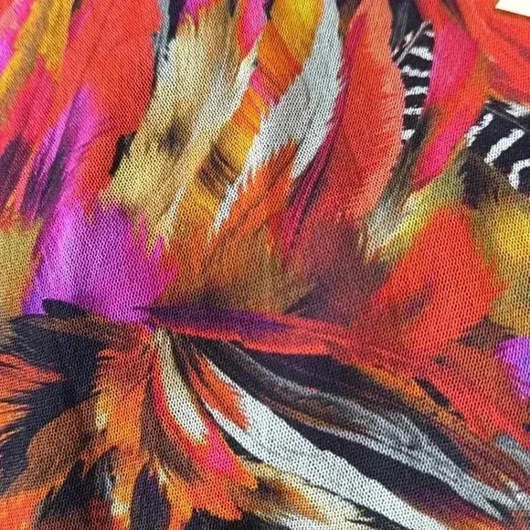 Fuzzi Mesh Floral Bodycon Mini Dress Long Sleeve Italian Designer Women’s Large - Picture 9 of 15